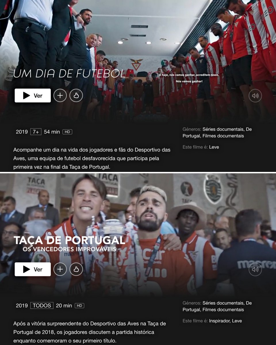 Foram disponibilizados na Netflix dois documentários sobre a histórica Taça de Portugal conquistada pelo Aves 🎬