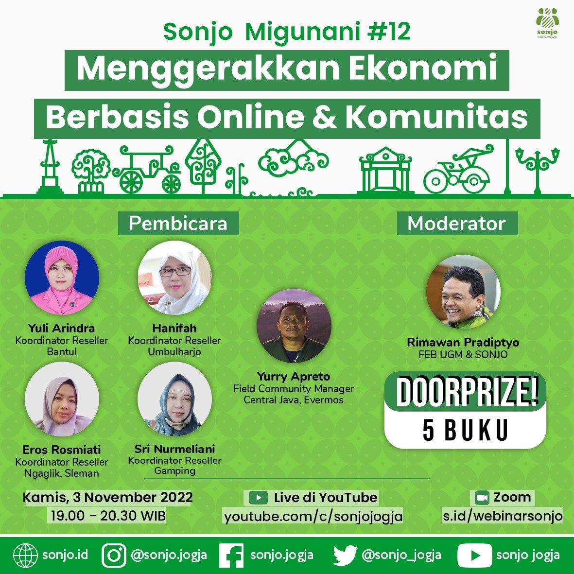 sonjo_jogja's tweet photo. *SONJO Migunani #12*

Resesi ekonomi di berbagai negara maju membuat perekonomian kita melambat. Cara berusaha yang inovatif perlu didorong untuk meminimalisasi dampak perlambatan ekonomi. Terkait hal tersebur, SONJO Migunani #12 mengangkat tema : https://t.co/OrcXm6P7h8