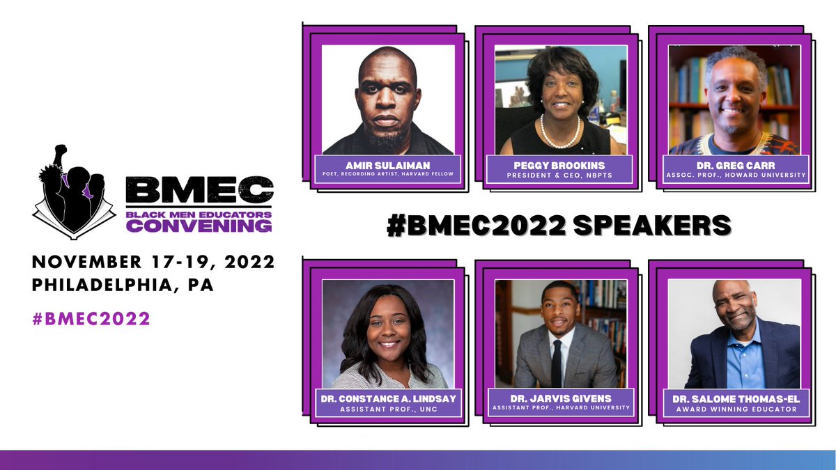 CenterBlackEd's tweet photo. Hundreds will gather in Philadelphia for this month’s SOLD OUT #BMEC2022. We can’t wait to hear from dozens of speakers taking the stage to center Black men educators in Philadelphia. https://t.co/yNJcWIUJpC @amirsulaiman @pbrookins44 @AfricanaCarr @Principal_EL @jarvisrgivens https://t.co/d9NIg96m5L