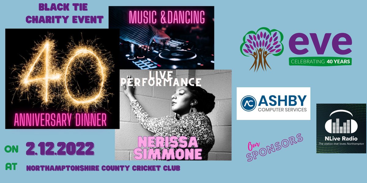 We are celebrating our 40th Anniversary with a dinner and raising funds for vulnerable women who use our services. Please join us in our celebration and support a great cause in the process.
eventbrite.co.uk/.../eve-40th-a…...