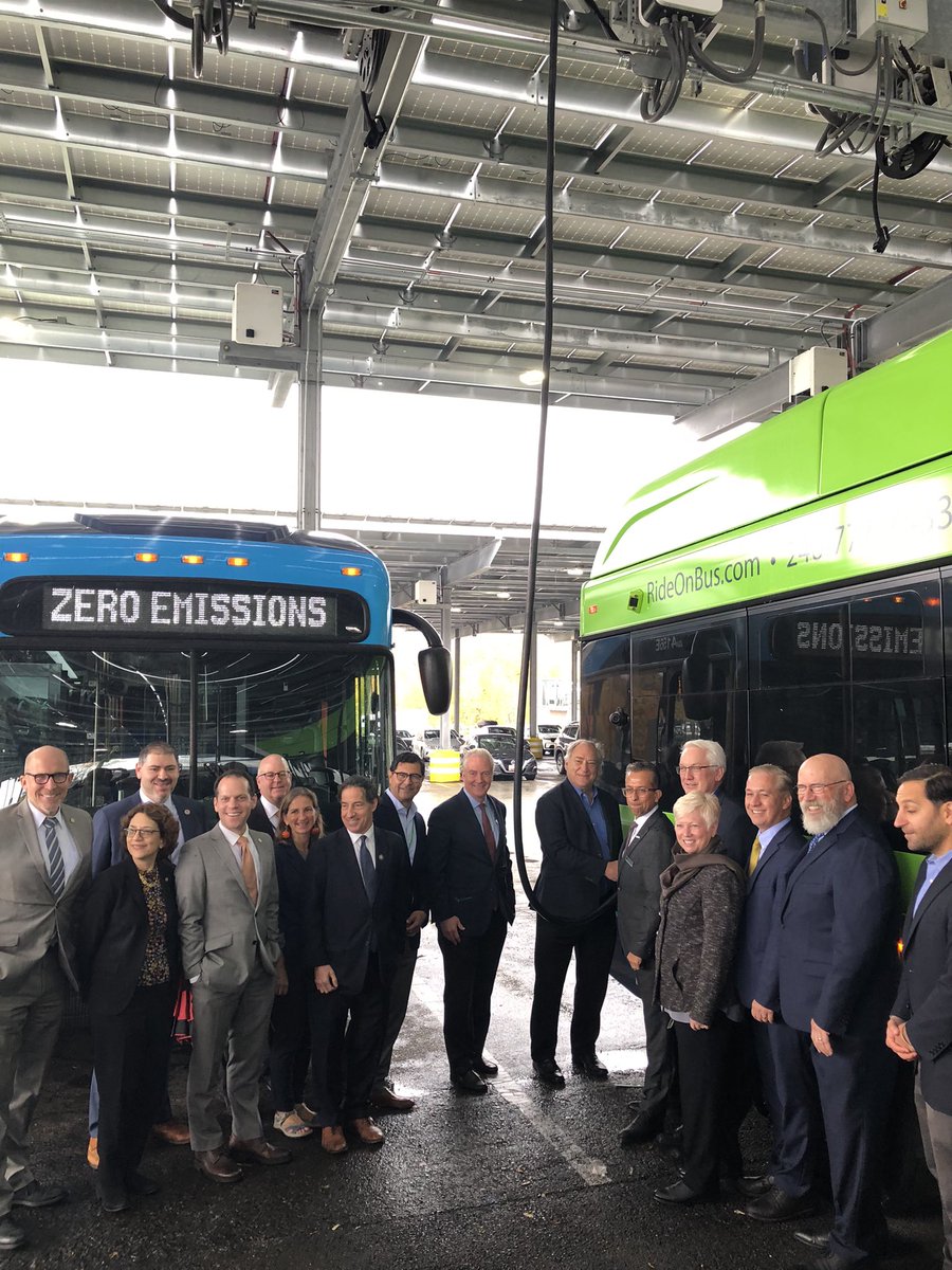 The impressive new Brookville Smart Energy Bus Depot is ready to supercharge <a href="/MontgomeryCoMD/">Montgomery County MD Government</a>'s growing electric fleet!
So happy to celebrate this ribbon-cutting with local leaders and activists celebrating #MD08's innovative climate leadership.