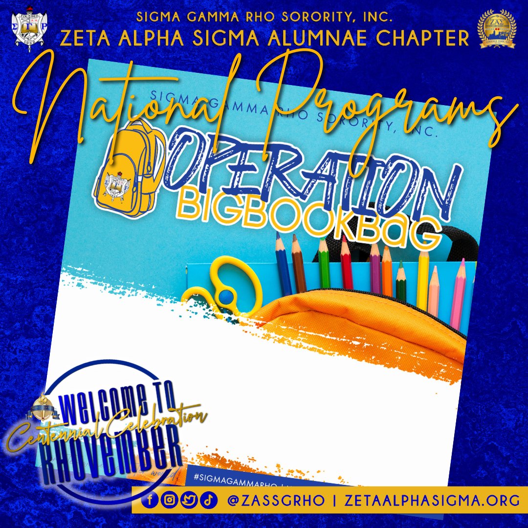 ZASSGRHO's tweet photo. OBBB is designed to address the challenges that face educationally at-risk youth. Through the program, we collect & donate educational materials, equipment & supplies.
#sigmagammarho #sgrho100 #centennial #zasdoesitbest #greater #yearofthepoodle #rhovember #nationalprograms https://t.co/esienD0pBH