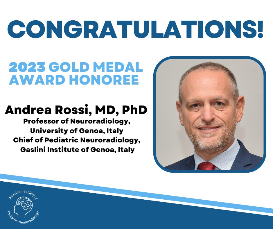 American Society of Pediatric Neuroradiology (@the_aspnr) on Twitter photo We’re excited to announce our 2023 Gold Medal Awardee, <a href="/AndreaRossi_NRX/">Andrea Rossi</a>. This award recognizes Dr. Rossi’s immense contributions to the field of pediatric neuroradiology and his dedication to the neuroimaging care of children. He will be honored at the GMA ceremony at #ASPNR23! We’re excited to announce our 2023 Gold Medal Awardee, <a href="/AndreaRossi_NRX/">Andrea Rossi</a>. This award recognizes Dr. Rossi’s immense contributions to the field of pediatric neuroradiology and his dedication to the neuroimaging care of children. He will be honored at the GMA ceremony at #ASPNR23!