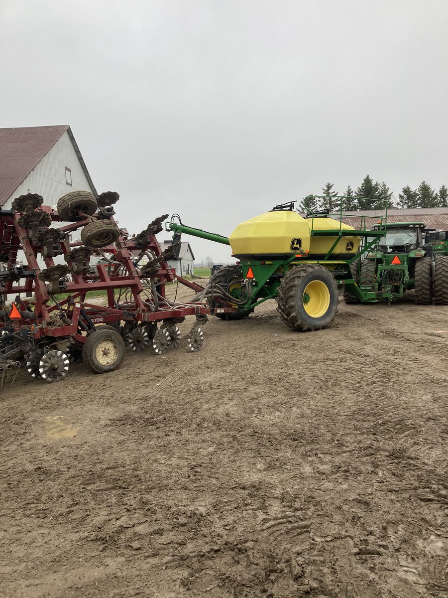 All set up and ready to apply some k and rye to corn stalks whenever Mother Nature allows. #ontag #soilhealth