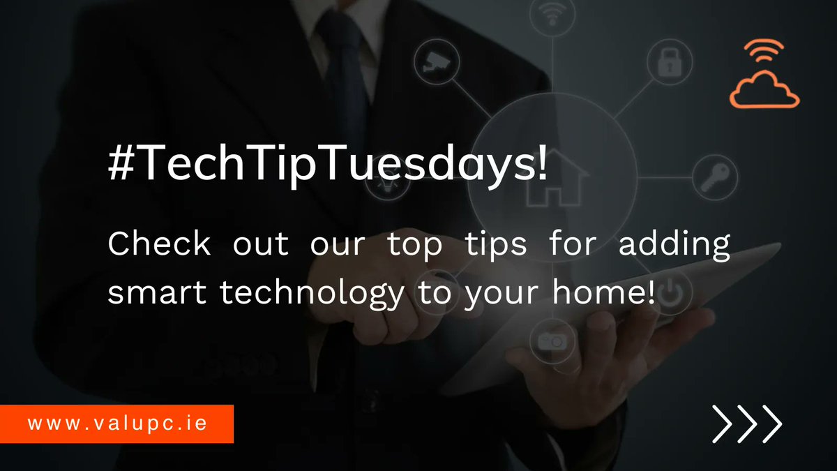 Valupc's tweet photo. #TechTipTuesdays💻

This weeks #TopTechTip - Check out our top tips for adding smart technology to your home!

#SmartTechnology #HomeTechnology #SmartHomeTechnology #Alexa #SmartTV #SmartBulbs #SmartSwitches #SmartSpeakers #SmartHome #SmartHomes #SmartHomeSystem https://t.co/6o5HmZMyTm