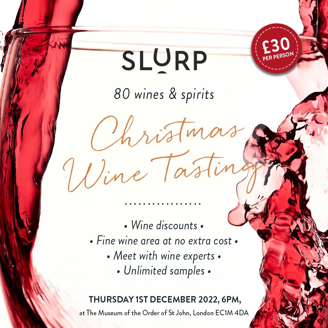 If you are looking for an alternative Christmas night out in London, the <a href="/SlurpWine/">Slurp.co.uk</a> Christmas Wine Tasting could be just the ticket 🎫 🍷

slurp.co.uk/christmas-wine…

#wine #winetasting #london