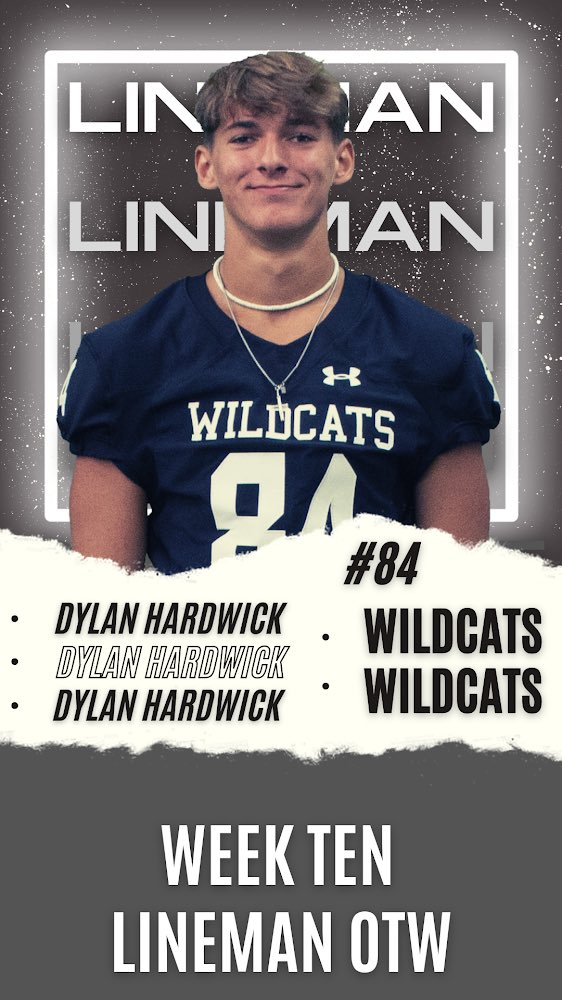 Week 10 Lineman of the Week:

Dylan Hardwick
#WestFootball