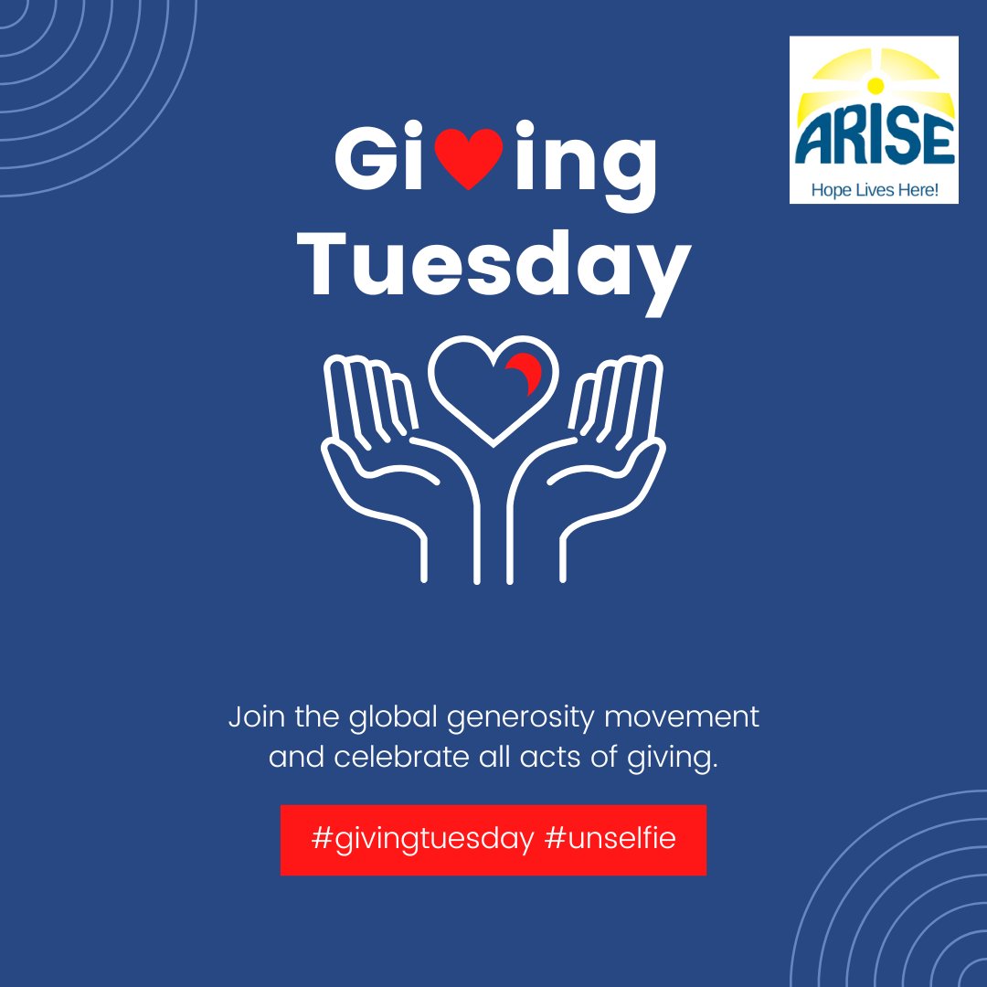 ARISE_Toronto's tweet photo. GivingTuesday is a global generosity movement unleashing the power of people and organizations to transform their communities and the world.

Join us on Tuesday, November 29th, 2022 in celebrating in the act of giving. 

#givingtuesday #unselfie #givingback https://t.co/c4JnLBNGVL