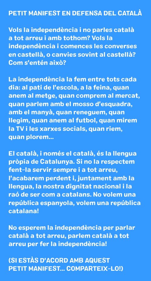 Virgili7's tweet image. Petit manifest pel català.