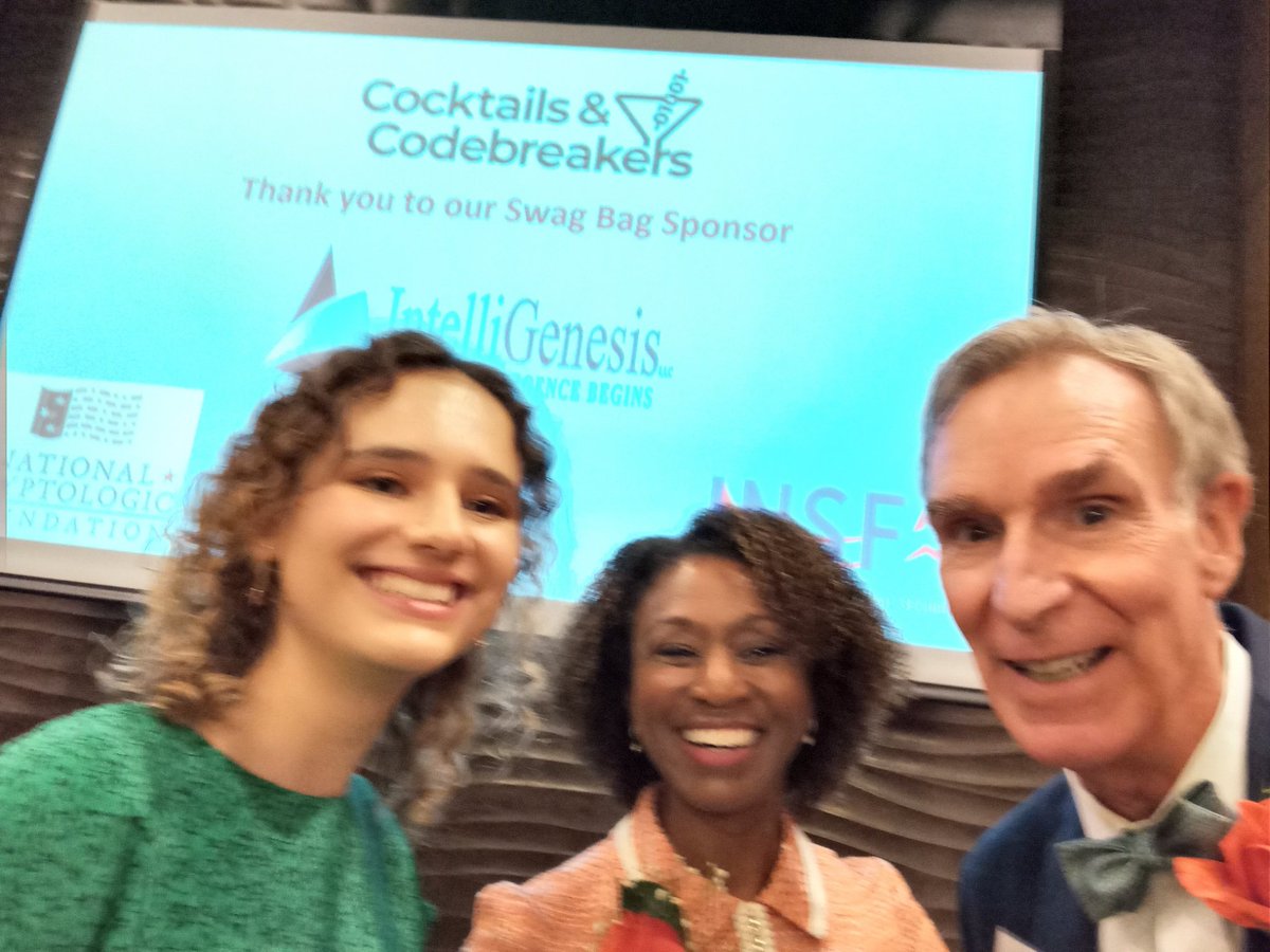 BiaSciLab's tweet photo. The Cocktails and Codebrekers event was AMAZING! 
Hearing Kemba Walden talk about how she was always at the startup moment throughout her career and Bill Nye telling stories about his moms time as a Code Girl during WWII!

@KembaWalden46 @BillNye @NCFcyber https://t.co/6Dpkq3YFHA
