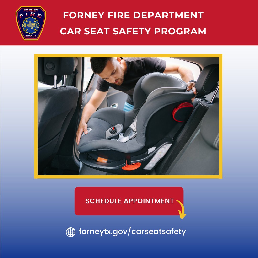 We are happy to announce that our Car Seat Safety Program is officially live. Residents who live in Forney ISD’s jurisdiction can schedule an appointment with the Forney Fire Department to provide car seat installation training. forneytx.gov/1022/Car-Seat-…