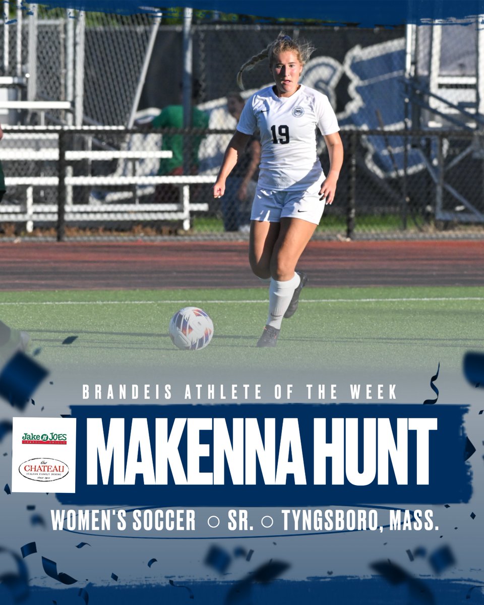 BrandeisJudges's tweet photo. We have a @JakeNJoes and @thechateauMA @BrandeisU Athlete of the Week two-fer this week, featuring Lara Verstovsek of @BrandeisVball and Makenna Hunt of @BrandeisWSoccer! https://t.co/zPxEy21dg7 #RollDeis https://t.co/cv67DSwy70