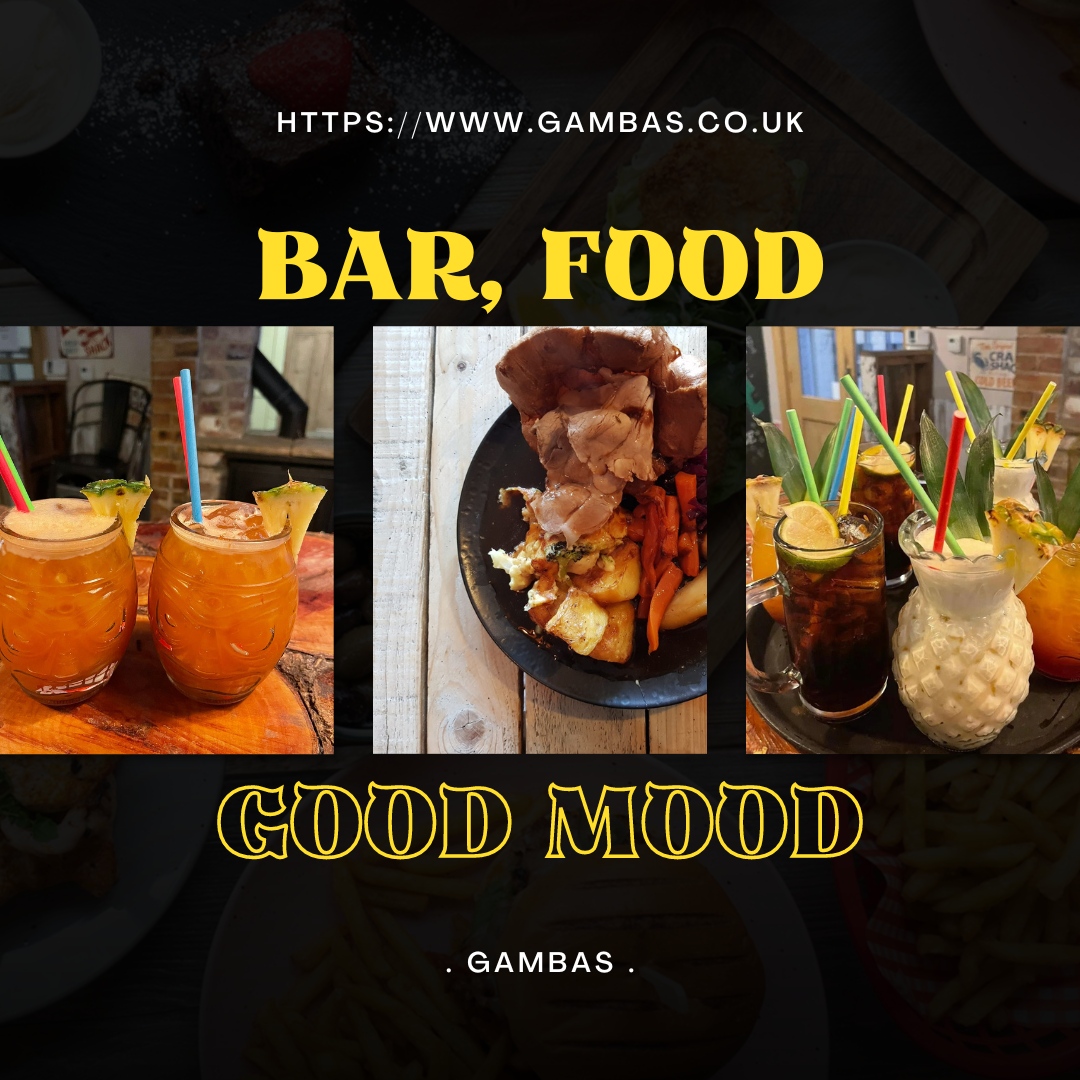 Bar, Food, Good Mood.

Great way to spend an evening.. or two. 🙌

Book your table now! 👇
📞 01493 509 523
🌐 gambas.co.uk