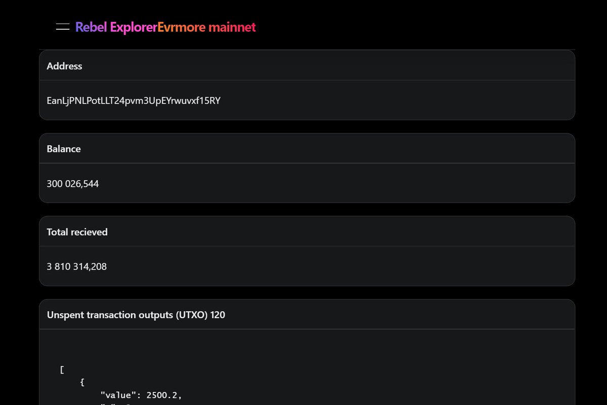 This will be a great explorer for #Ravencoin  #RVN 
Starting to alpha test it on #Evrmore 
…rebels-evrmore-explorer.herokuapp.com
Far from DONE, but READY enough to add value.
No one remembers a Coward, here we go!