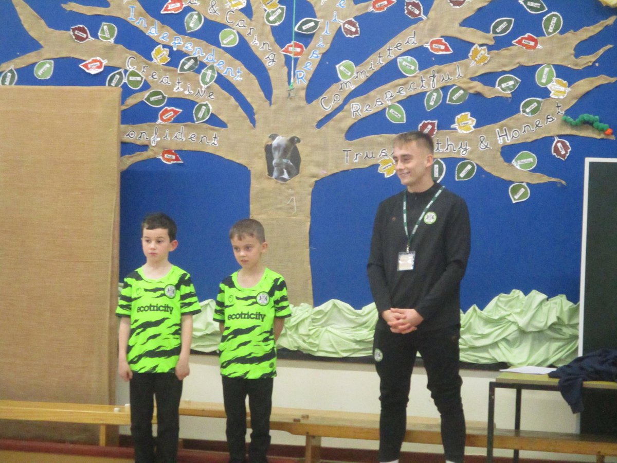It was lovely to have former pupil and now <a href="/FGRFC_Official/">Forest Green Rovers</a> player Finley Bell come up today to talk about the life of a sportsman. He welcomed our new FGR ambassadors too, a role he held a decade ago!