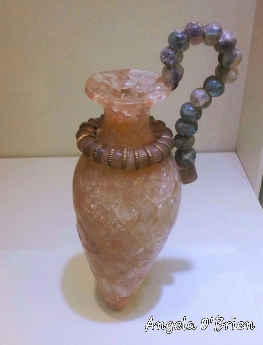 Rock crystal vase found at the Minoan Palace of Zakros, Crete. Dated to 1500-1450 BCE. Heraklion Archaeological Museum, Crete. My own photo.