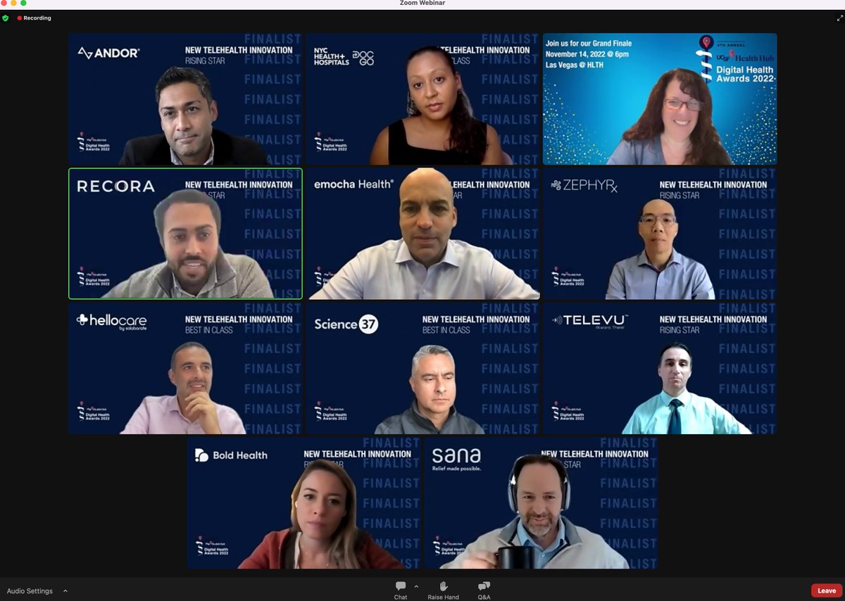 Our fearless leader and CEO <a href="/SebSeiguer/">Sebastian Seiguer</a> is LIVE on the  @ucsfhealthaward webinar featuring the Best in Class and Rising Star nominees in the New Telehealth Innovation category!
You can join the webinar in progress here: us06web.zoom.us/webinar/regist…