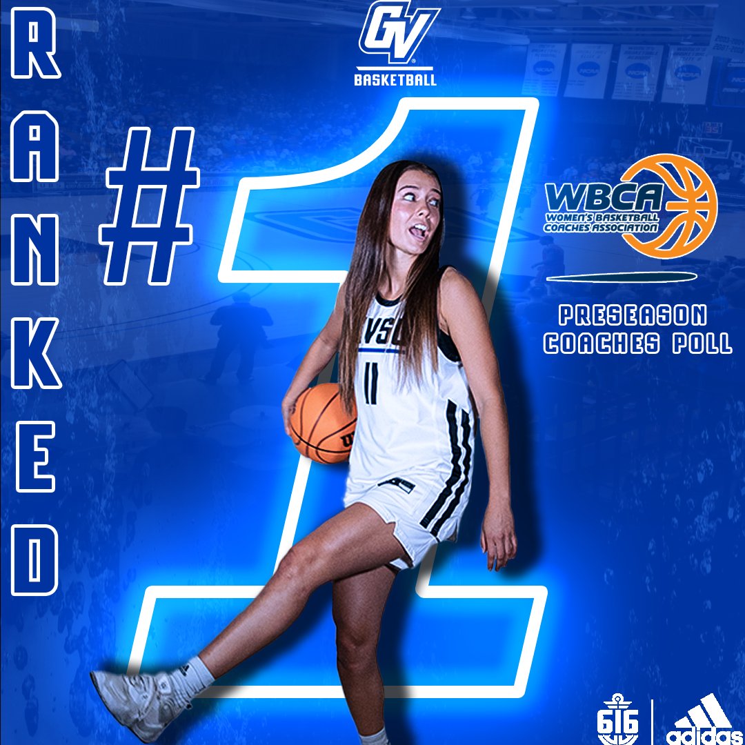 GVSU Women's Basketball (@gvsuwbb) on Twitter photo Coming in hot! 🔥
The Lakers begin the season as the nation's #️⃣1️⃣ team in the <a href="/WBCA1981/">Women’s Basketball Coaches Association</a> preseason coaches poll.
#AnchorUp Coming in hot! 🔥
The Lakers begin the season as the nation's #️⃣1️⃣ team in the <a href="/WBCA1981/">Women’s Basketball Coaches Association</a> preseason coaches poll.
#AnchorUp