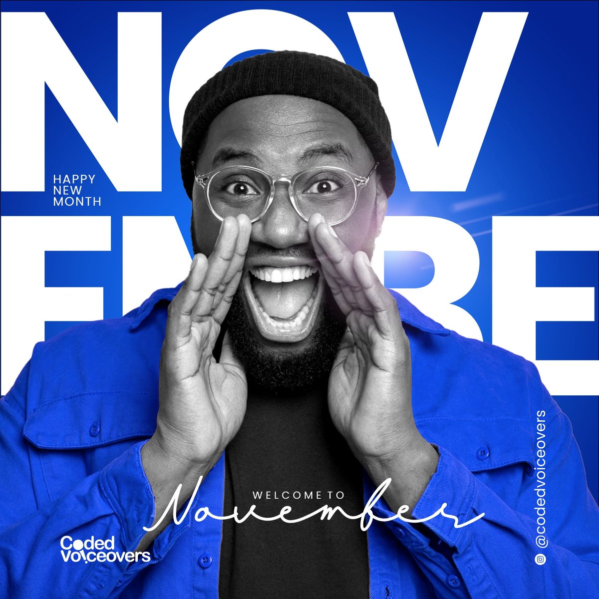 CodedVoiceovers's tweet photo. Happy New Month dear friends and clients. More wins in November.๐๐๐
#Codedvoiceovers #November https://t.co/zQwf4eT8yh