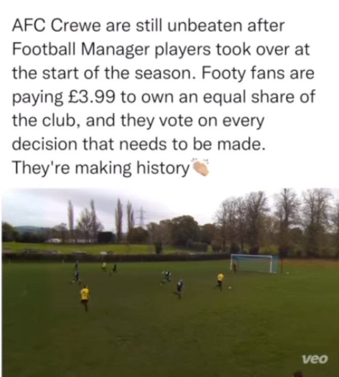 nocontextfm1's tweet photo. Football Manager players are taking over a club in the non-league. 

We need to take them to the top, imagine the scenes. https://t.co/Khom2GLnNU