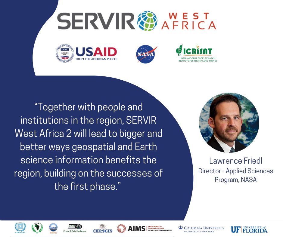 Director Applied Sciences Program, #NASA, <a href="/LawrenceFriedl/">Lawrence Friedl</a> elaborated on the role and importance of the SERVIR Program phase 2 in West Africa during the launch event.
<a href="/SERVIRGlobal/">SERVIR Global Collaborative</a> <a href="/SERVIR_AFRIGIST/">SERVIR West Africa-AFRIGIST</a> <a href="/USAIDWestAfrica/">USAID West Africa</a>