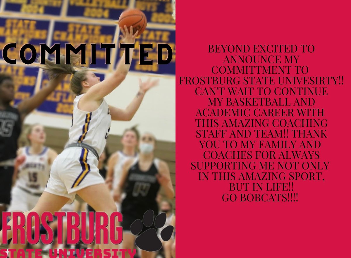 LiskaJenna's tweet photo. 100% COMMITTED!! GO BOBCATS!! @FROSTBURG_WBB @MarleyMac_99 https://t.co/Wi8akPIBth
