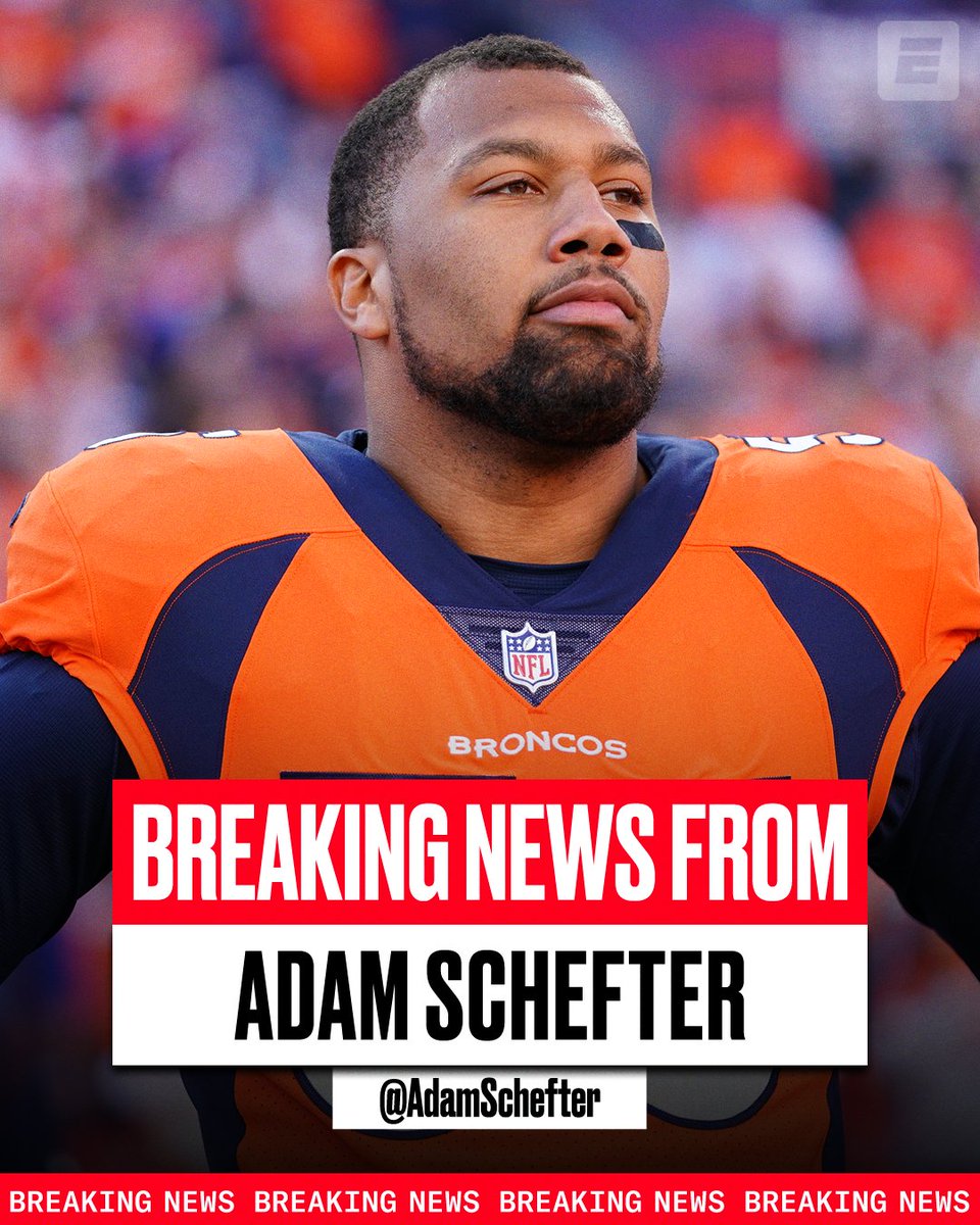 Breaking: The Denver Broncos are trading LB Bradley Chubb and a fifth-round pick to the Miami Dolphins, sources tell @AdamSchefter. The Broncos will receive a 2023 first-round pick, 2024 fourth-round pick and RB Chase Edmonds.