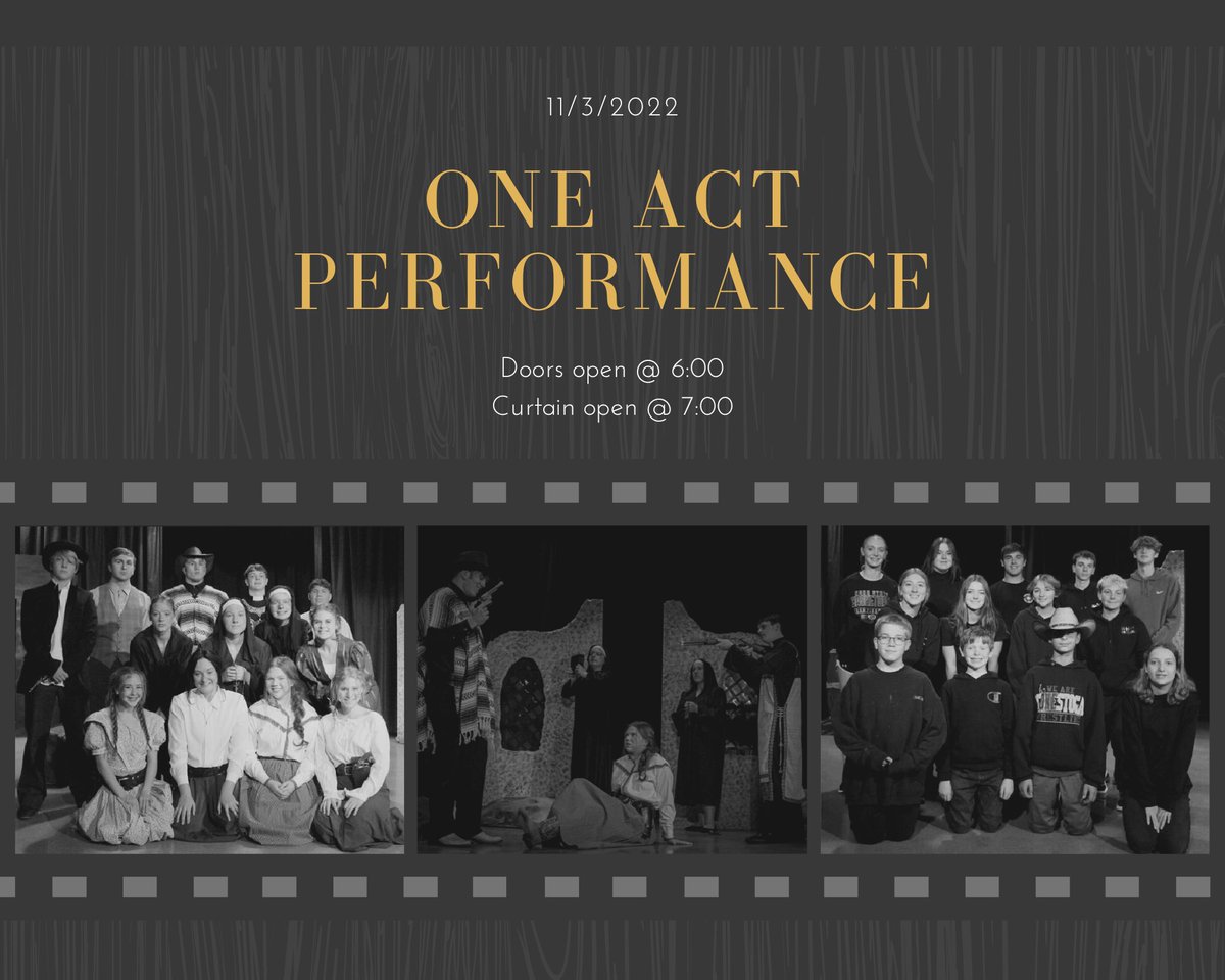 StogaJournalism's tweet photo. One Act is having their public performance and dinner theater Thursday night. Come out and watch the Wild Bunch Women! 
#ContentGen 
@classintercom https://t.co/3LmgHw1V4x