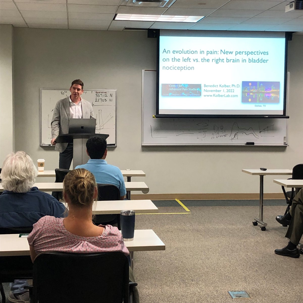 Benedict Kolber, PhD - @BenedictKolber of The University of Texas at Dallas - was our Invited Speaker for our Research Seminar Series today. Thank you for an interesting talk on “An evolution in pain: New perspectives on the left vs. the right brain in bladder nociception”.