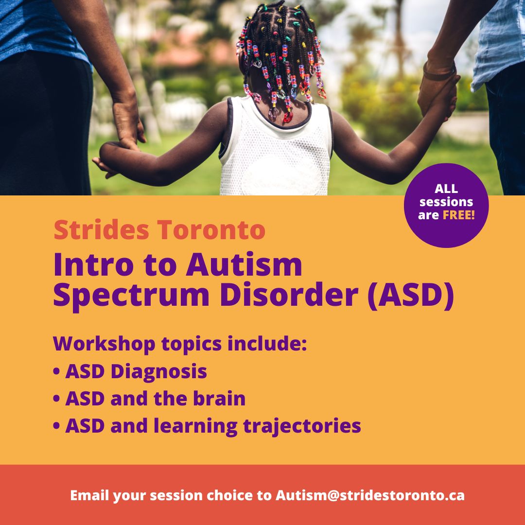 stridesTO's tweet photo. FREE online workshop for parents and caregivers of children with #autism

Registration is simple and free👉Email your session choice to Autism@stridestoronto.ca
 
Session ①: Tuesday, November 8 from 10:00 AM – 11:30 AM
Session ②: Thursday, November 17 from 01:00 PM – 02:30 PM https://t.co/nhUW7mI1dJ