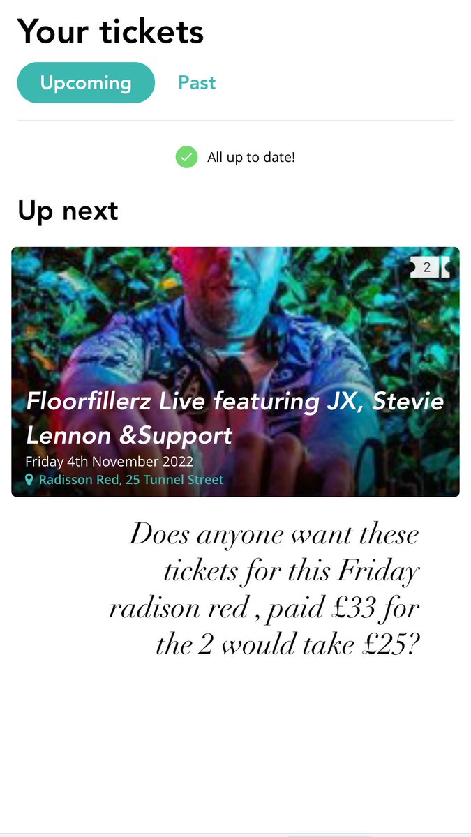 justgeox's tweet photo. Does anyone want these tickets for this Friday radison red , paid £33 for the 2 would take £25? https://t.co/qIMYfOfJ5A