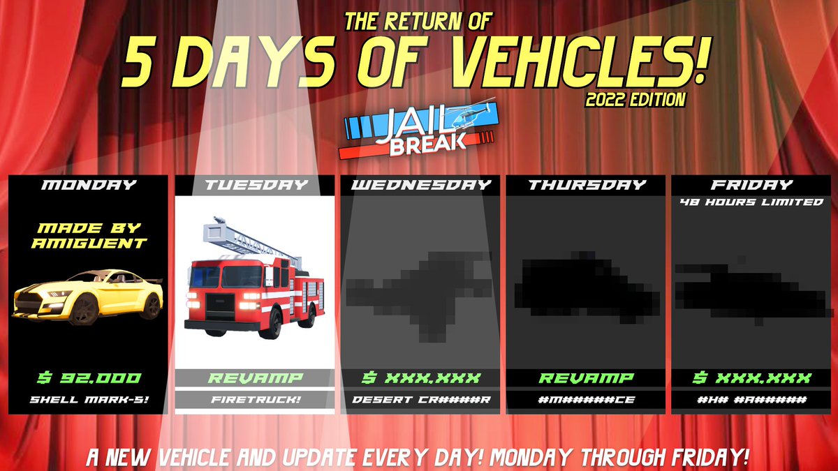 Badimo (Jailbreak) on X: Redeem a code from a #Jailbreak Inmate toy and  you'll automatically be awarded a unique BRICKSET spoiler and wheel  package, along with some free cash and rocket fuel! (@