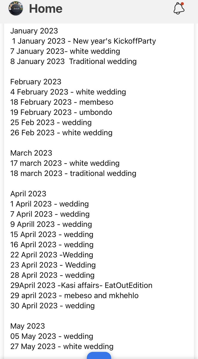 BathatheP's tweet photo. Hi Fam

If you have a gig on an event in 2023 we strongly recommend that you secure your date ASAP 🙏😊.

Below are the dates booked for 2023 so far🙏.

RoseBankMall https://t.co/FMmGFO3ujL