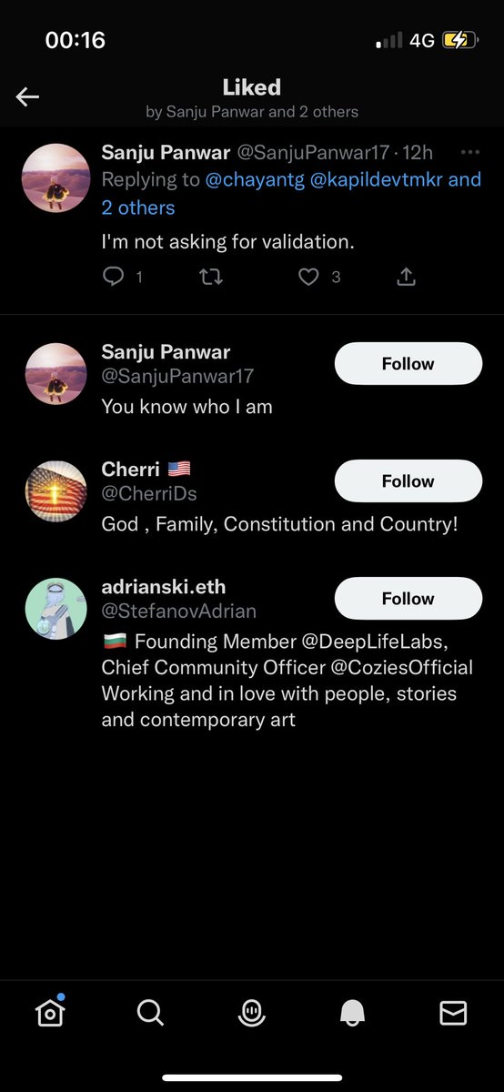 chayantg's tweet photo. @SanjuPanwar17 @kapildevtmkr @lexfridman @elonmusk That’s big talk coming from someone who just liked their own tweet https://t.co/ftKHw0fY2t