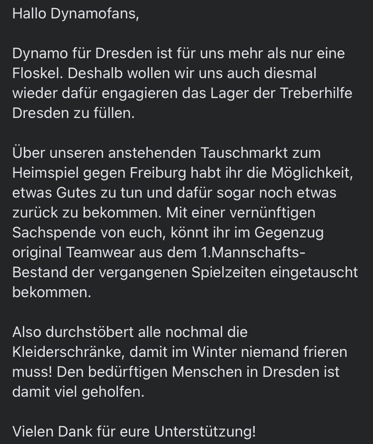 K_BLOCK_DYNAMO's tweet photo. ♻️Tauschmarkt für die Treberhilfe #dresden #sgd1953 #dynamoland 
🗓️ Heimspiel gegen @scfreiburg II
🏟️ Treppe Familienblock https://t.co/VwZfuyDmke