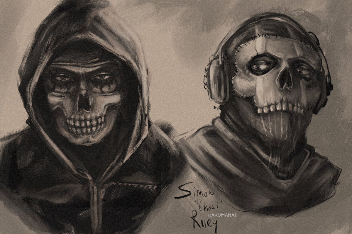 A couple of Simon “Ghost” Riley sketches #MW2 #ModernWarfareII #SimonRiley