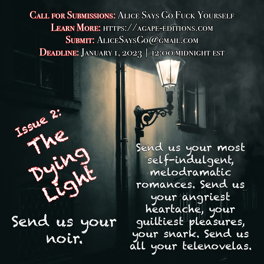AliceSaysGoFU's tweet photo. @joanpglass We are ! Issue 2 : Dying Light
#writing #callsforentry #herewegoagain https://t.co/SZUoAtm9EQ
