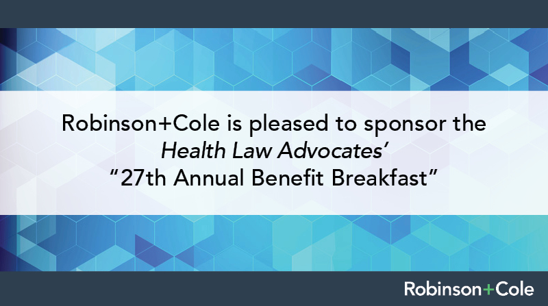RobinsonCole's tweet image. R+C is pleased to sponsor @HLAMass’ “27th Annual Benefit Breakfast.” This Friday’s event supports the organization's mission to provide #probono legal representation to low-income residents experiencing difficulty accessing or paying for medical services. bit.ly/3SOfvJS