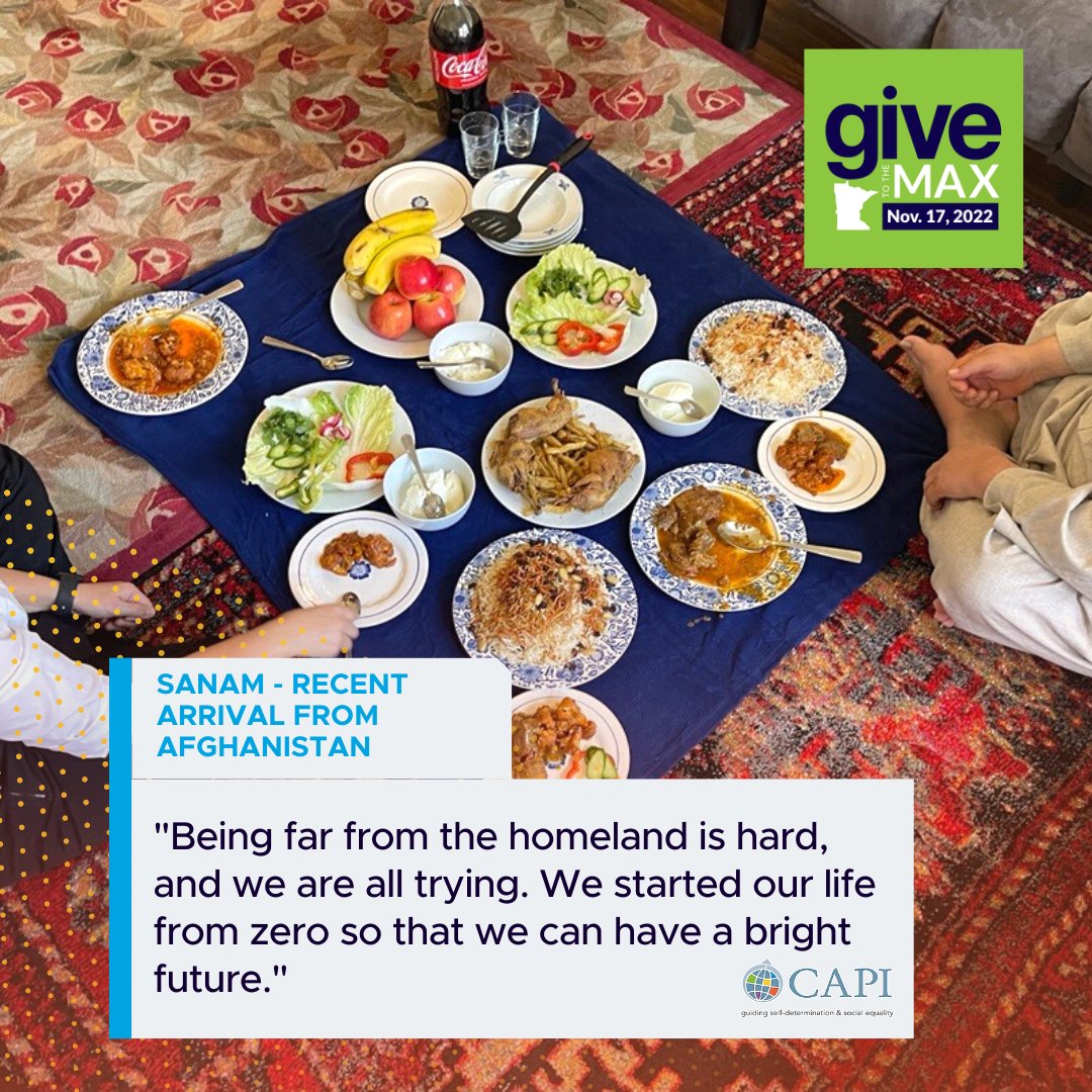 CAPIUSA1982's tweet image. CAPI exists for those needing to find shelter, employment, food, and a place of belonging. Together, we can deliver life-changing resources to our communities! #GTMD22

Early giving starts today! Give to the Max below! 
givemn.org/organization/C…