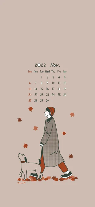 #カレンダーイラスト #HelloNovember 