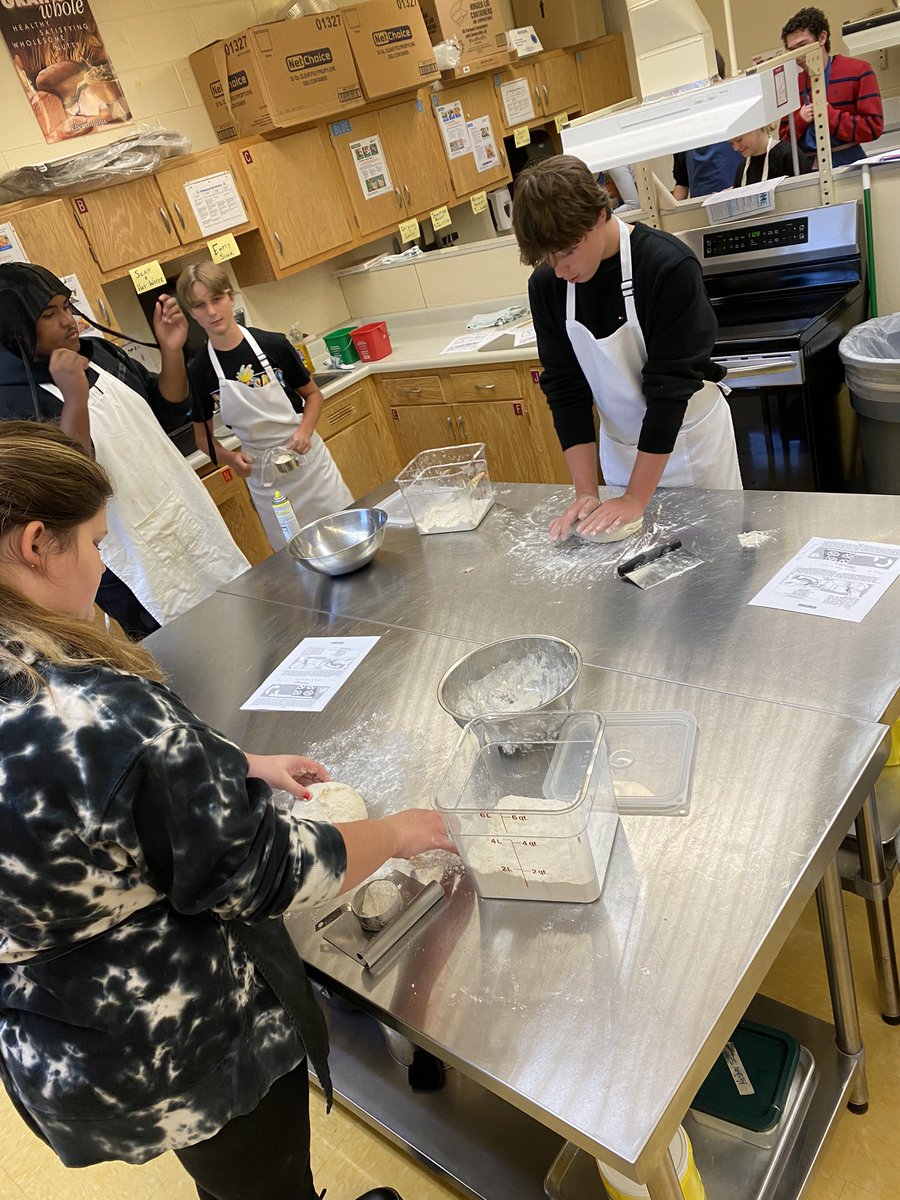 aberryfinn's tweet image. Kneading our yeast doughs. What could we be making?? #LHSCulinary