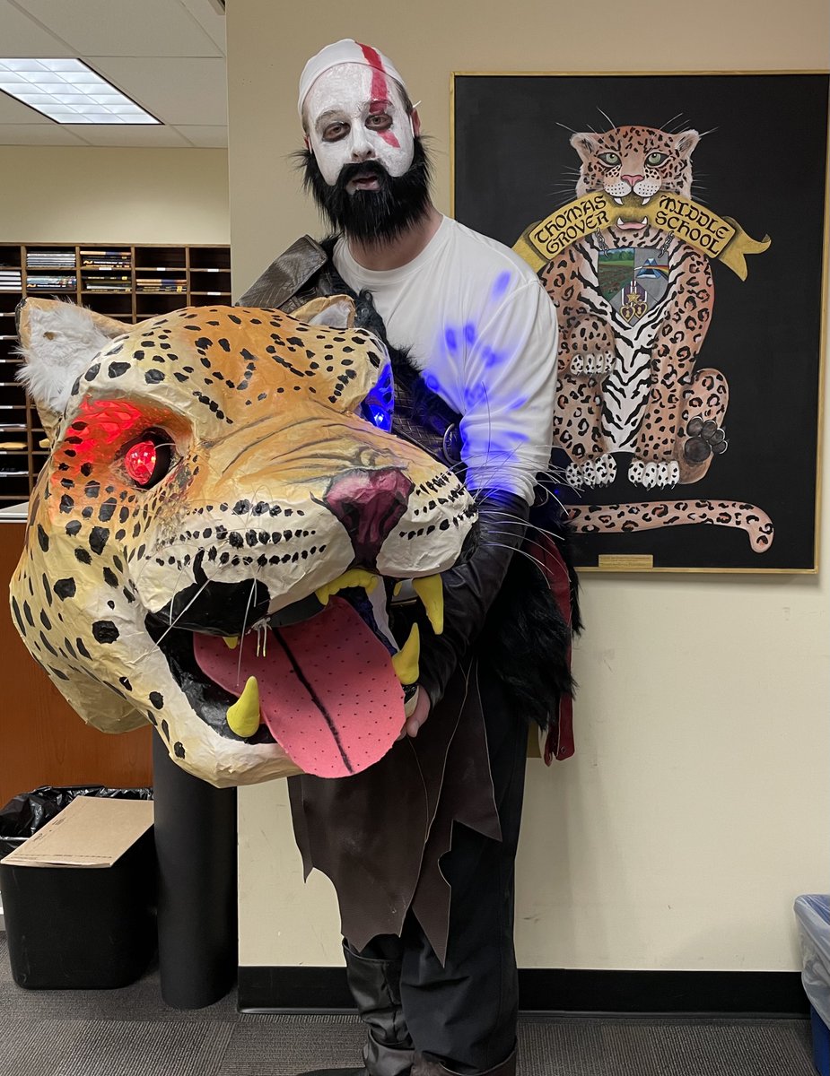 What's more fun than being at Grover for Halloween...nothing! Check out our some of our amazing staff costumes, and our jazzy JAG head! @MrThomasGMS <a href="/MrMalakates/">Evangelos Malakates</a> <a href="/Ms_Keyack/">Kimberly Keyack</a> <a href="/TGMSJags/">Thomas Grover Middle School</a> @GroverPtsa <a href="/WWP_Schools/">WW-P School District</a>
