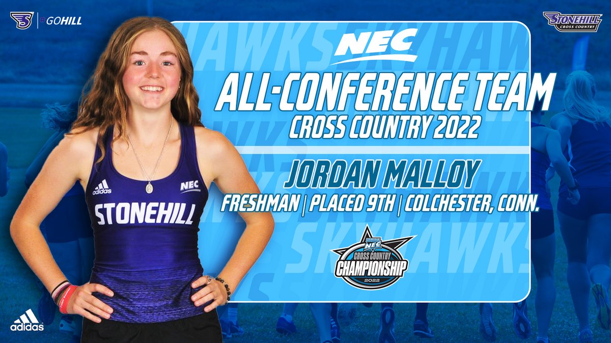 GoStonehill's tweet photo. This weekend, Women's Cross Country had a BIG weekend at the NEC Championships, placing second through a tie-breaker with CCSU, and had FOUR Skyhawks make the All-Conference Team!🏆
#NECPride #GoHill https://t.co/R6ROo2tXpB
