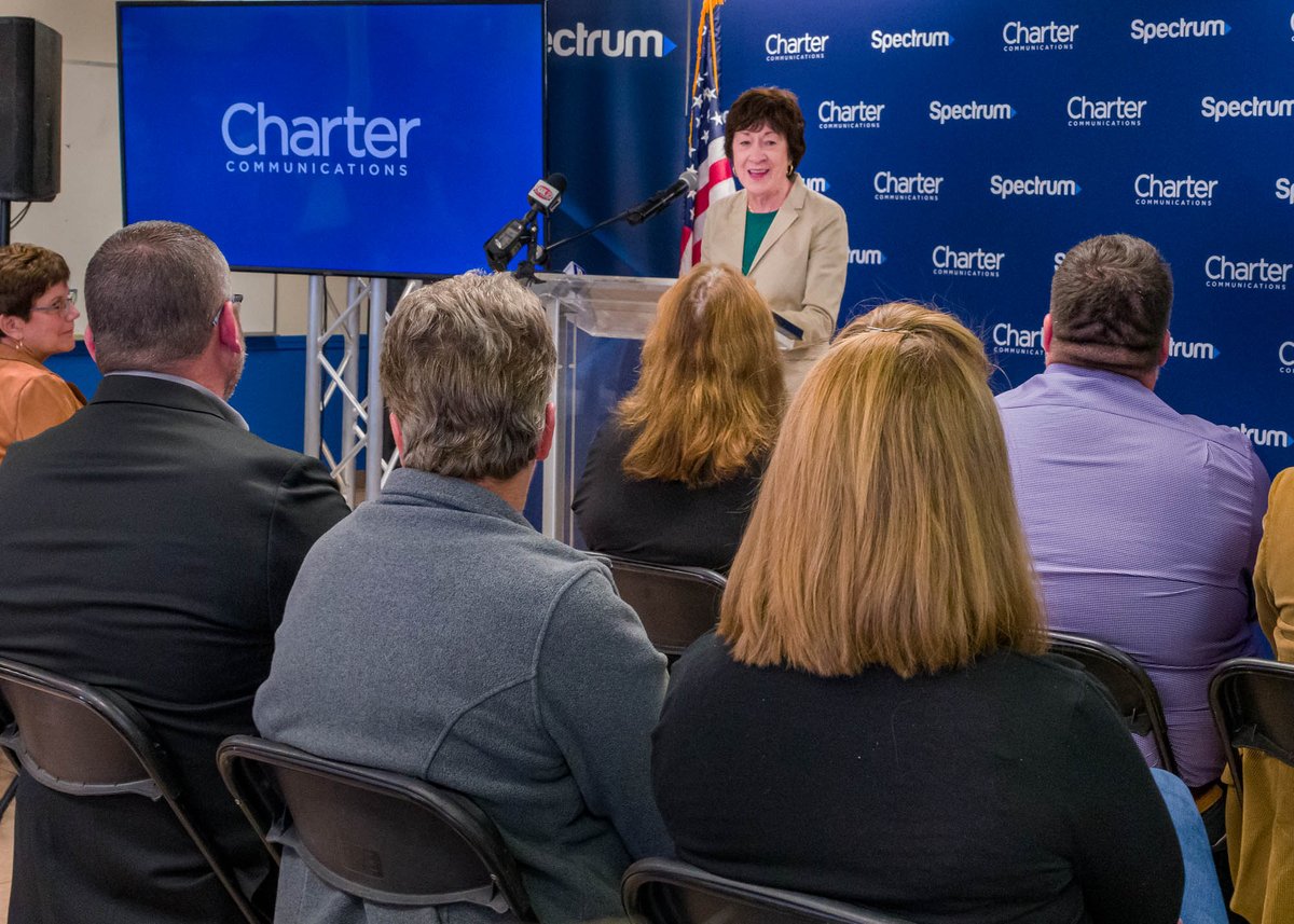 CharterGov's tweet photo. “The first priority has to be to the #unserved areas of our states, those parts, like Swanville, that have no access to high-speed broadband at all. Then we need to focus on the underserved areas of the state, of which there are many.” -@SenatorCollins https://t.co/RiiWwRLqUR
