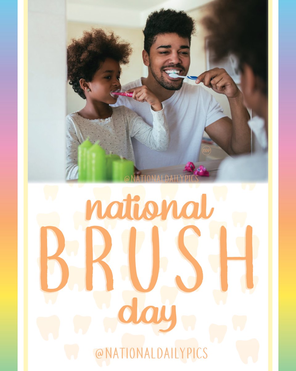 NationalDayPics's tweet photo. Happy National Brush Day! 🪥
Fun Fact: The electric toothbrush was invented in 1927!
💛💛Follow @NationalDailyPics on instagram for more!💛💛
#NationalBrushDay #BrushDay #NationalBrushDay2022 #BrushDay2022 #NationalDailyPics https://t.co/iBL0vEH5DM