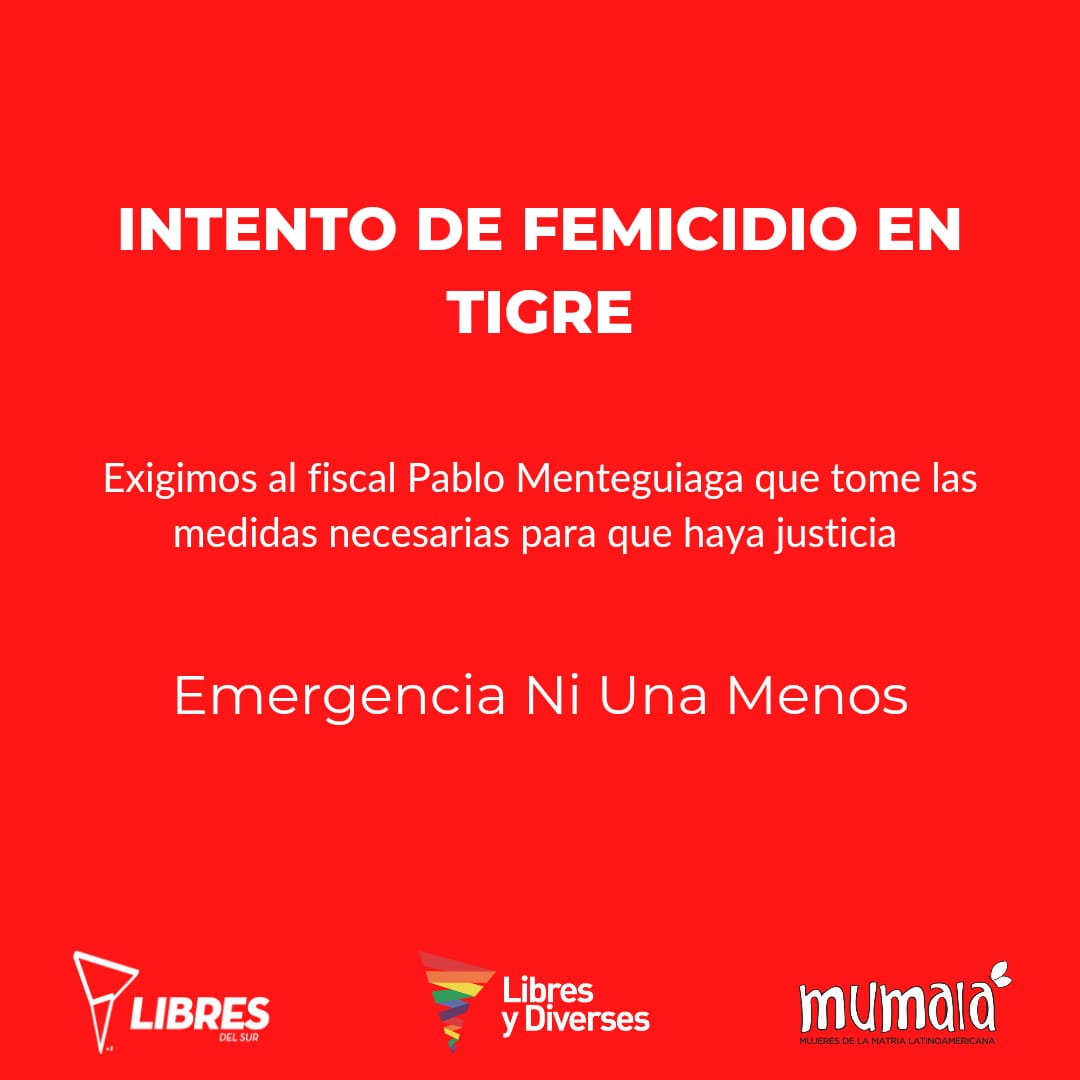 LyDTigre's tweet photo. ‼️INTENTO DE FEMICIDIO 
❕El 27 de octubre, en la localidad de Don Torcuato, Partido De Tigre, Emilio Juan Garcia (33) años hirió con una cuchilla a su ex pareja, a quien tambien amenazó de muerte.
❗García ya tiene varios antecedentes delictivos, pero para la justicia 
(+) https://t.co/PNl4iU6gFg