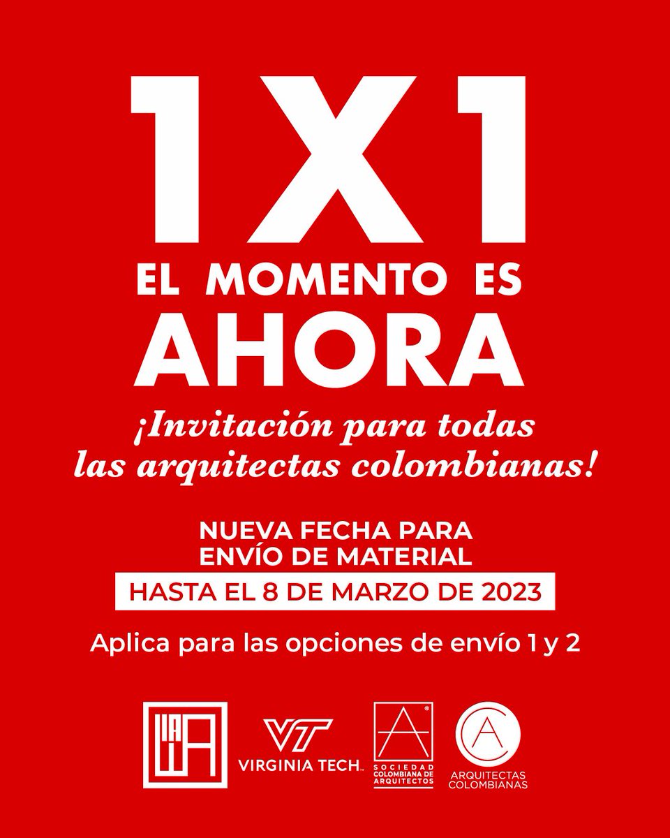 Arquitectas_co's tweet photo. + Información y registro en: https://t.co/Xae1unRJQJ 💪¡¡Una por Una: el momento es ahora (hasta el 2023)!!
Es #lahoradel50 #timefor50 es #lahoradelaequidad #timeforequality (+Inclusión +Equidad +Diversidad) (3/3) https://t.co/T6RbBWsC8o