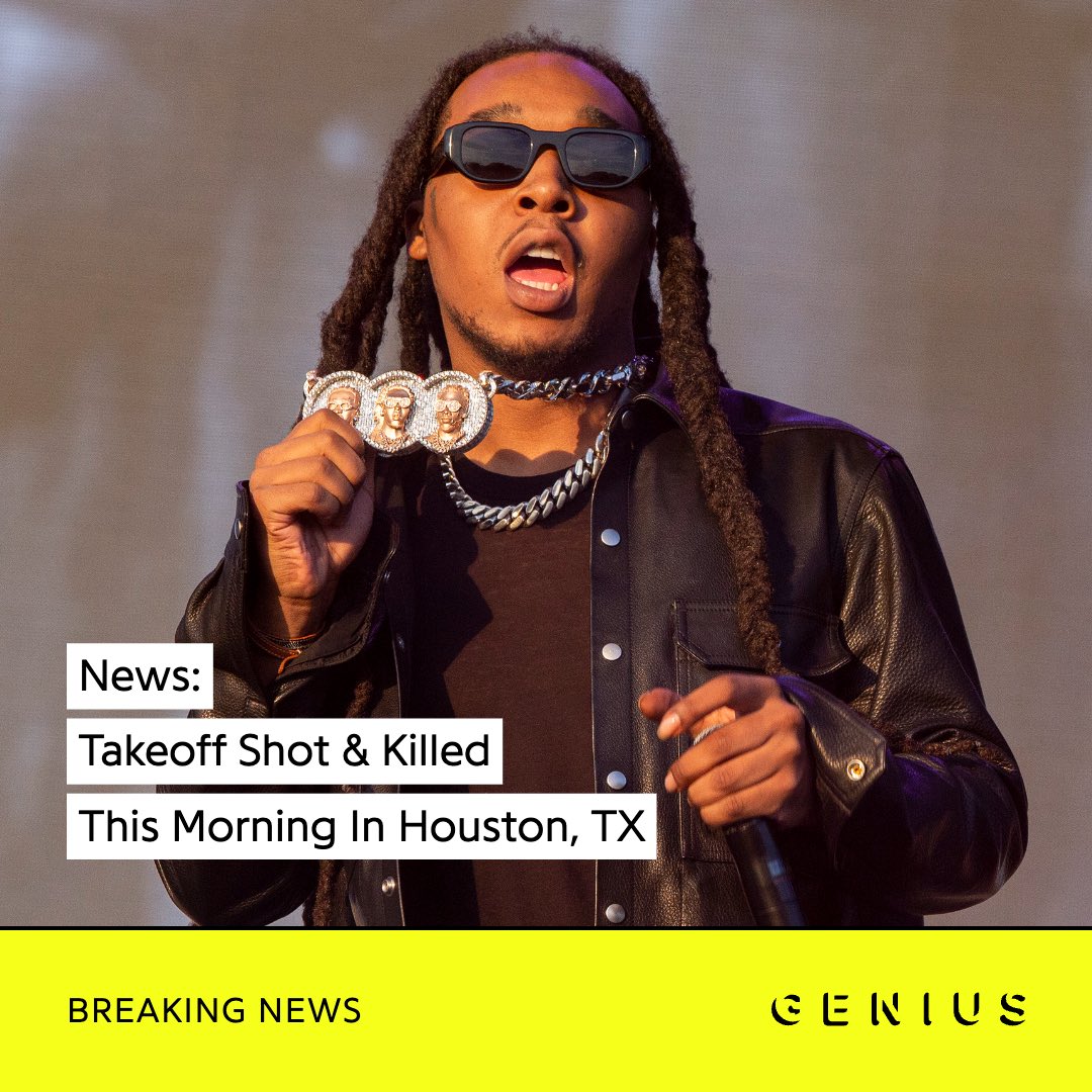 we are sad to report the passing of #takeoff, one-third of the rap trio #migos, who was shot and killed early this morning in houston, texas at the age of 28. our condolences go out to his family and friends. #riptakeoff