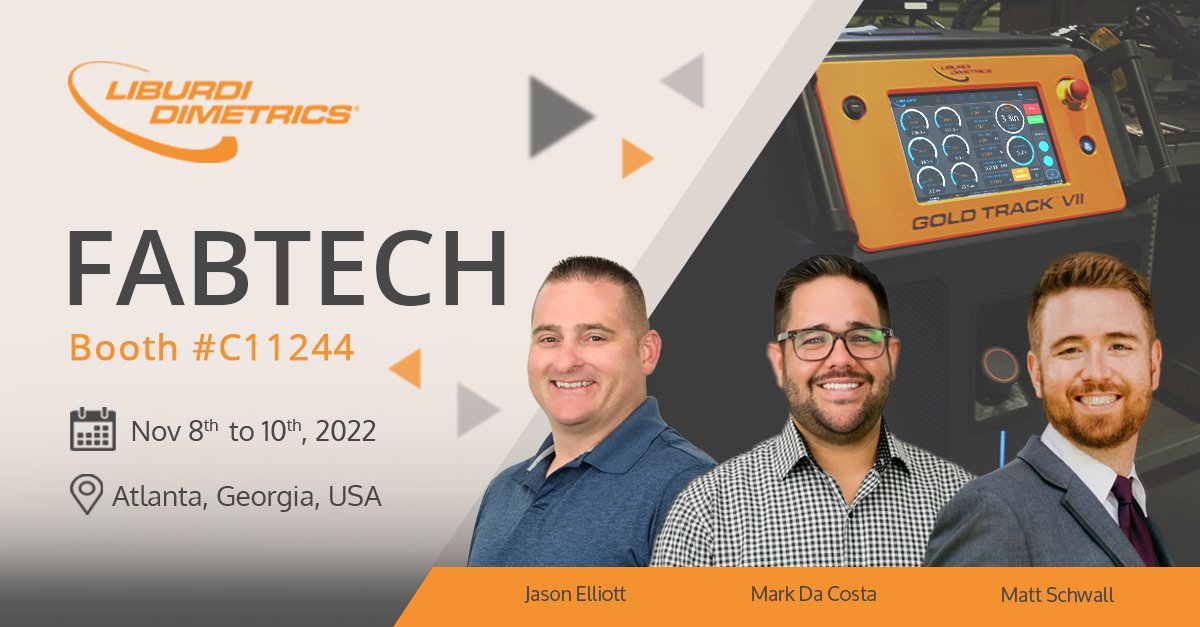 SAVE THE DATE!
 
Meet the Liburdi Dimetrics team at FABTECH, Atlanta, Georgia, USA from Nov 8th to 10th, 2022.

#liburdi #fabtech