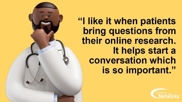 PrimaryWolf's tweet image. Family doctors say patients doing online research is beneficial if used correctly.
They advise patients:
-do your research on evidence-based sites
-use the information you gather to start a conversation with them at your appointment
#ABHealth #FamilyPhysicians #TalkWithYourDoc